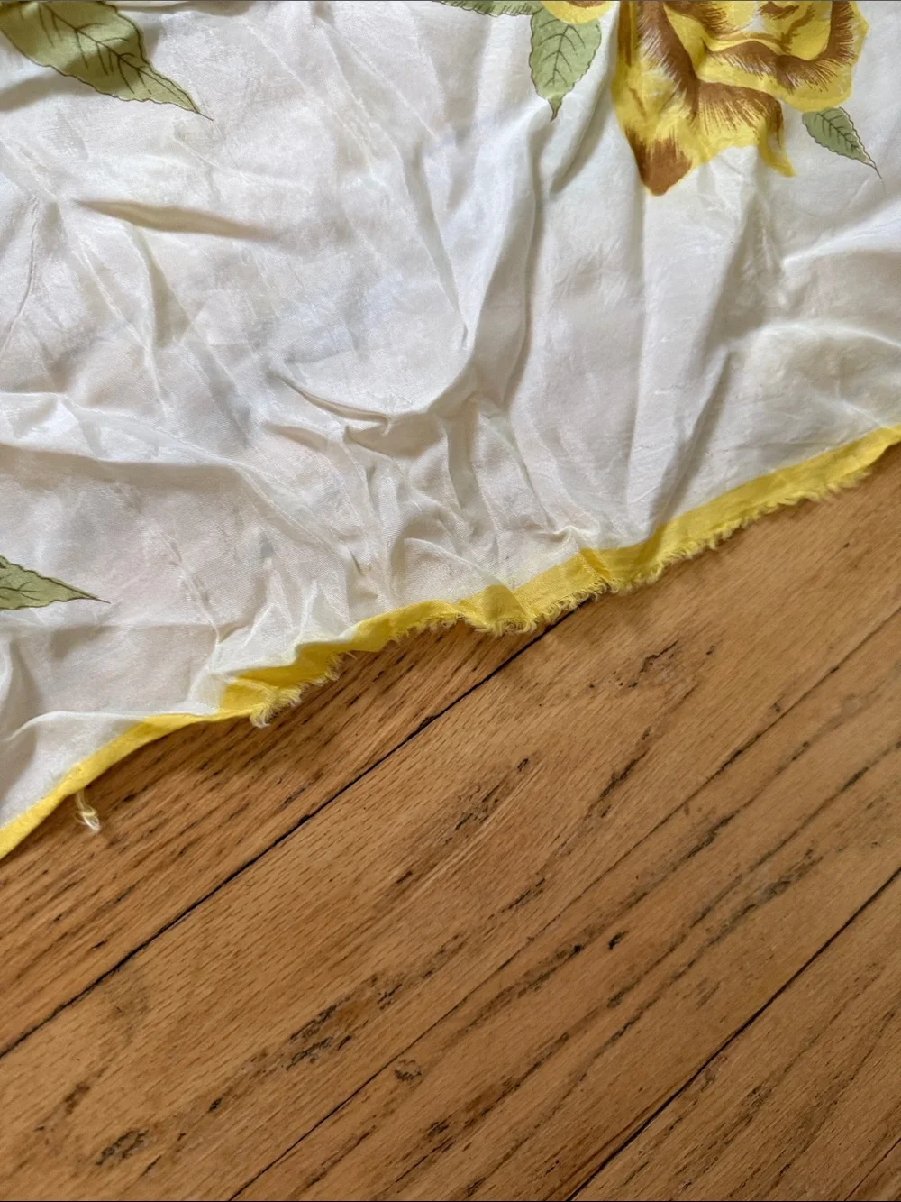 Vintage Yellow Rose Floral Square Scarf